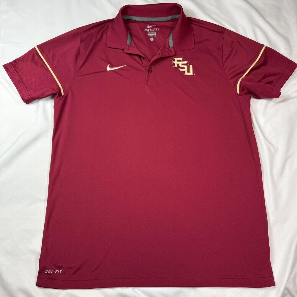 FSU Florida State Seminoles Nike Golf Performance Dri Fit Polo Shirt Logo Large - Picture 2 of 7